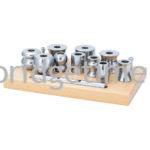 Bangle Forming Dies Set of 10 on Wood Base