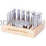 Dapping Punch Set of 14 with Designer Block on Wood Stand