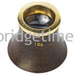 Eye Loupe Wooden with Shining Gold Bezel