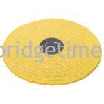 Knife Edge Yellow Muslin Buff Stitched with Leather Centre