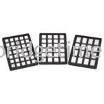 Leather Finish Gemstone Trays with Clear 16 Plastic Tubs