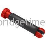 Red Aluminium Ring Clamp with Rubber Grip and Leather Jaws
