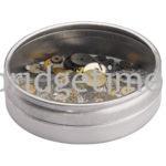 Round Aluminium Tins with Glass Top