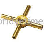 Solid Brass Key - Four Pronged