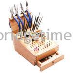 Wooden Bur, File and Plier Holder with Drawer