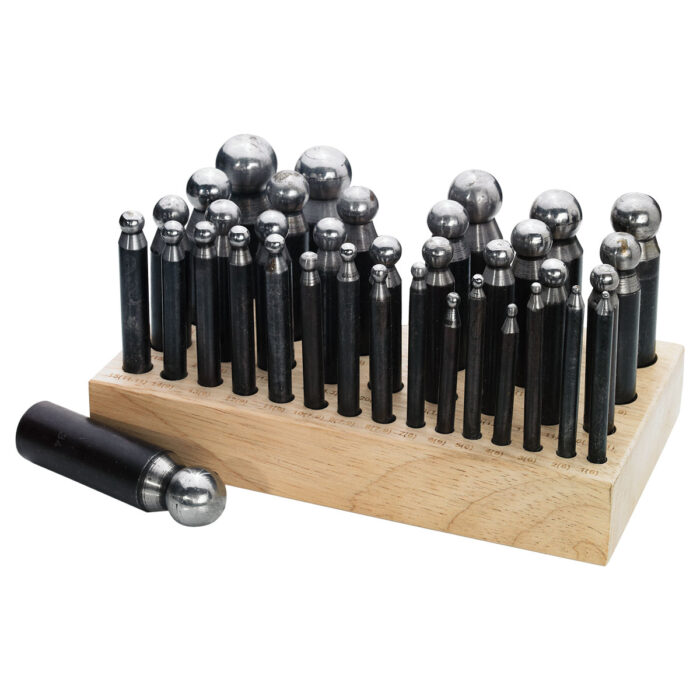 Dapping Punch Set of 36 on Wooden Stand (Economy) - Image 1